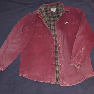 Carhartt Burgundy Jacket with Plaid Lining